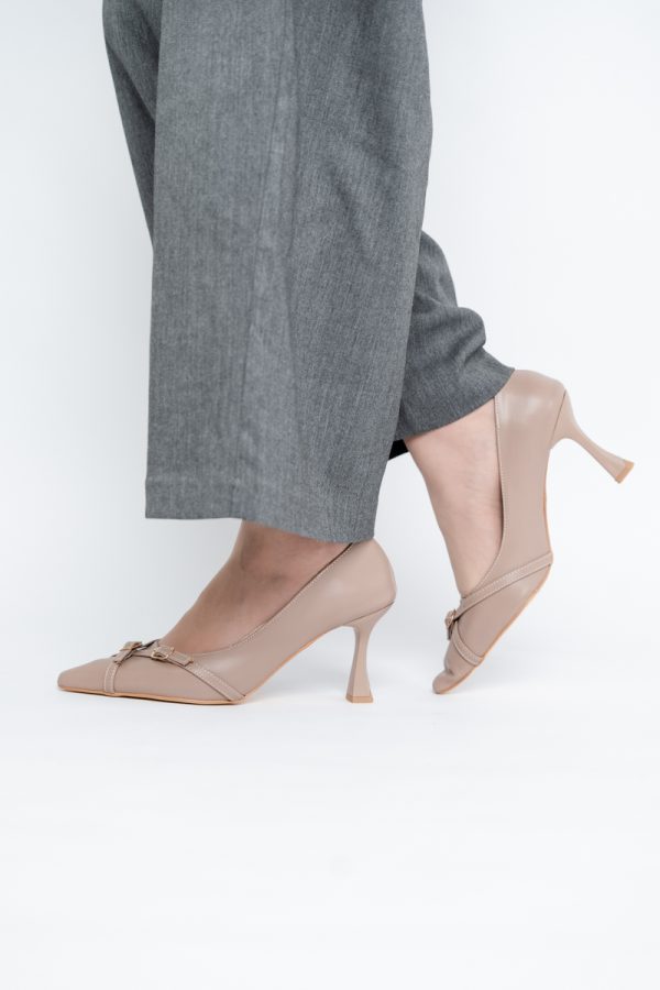 Pantofi Damă Stiletto Taupe Mat din Piele Ecologică BS0200AY2411185 125
