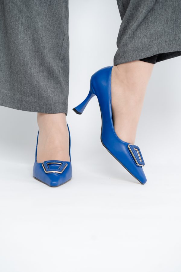 Pantofi Damă Stiletto Albastru Mat din Piele Ecologică (BS0202AY2411199) 119