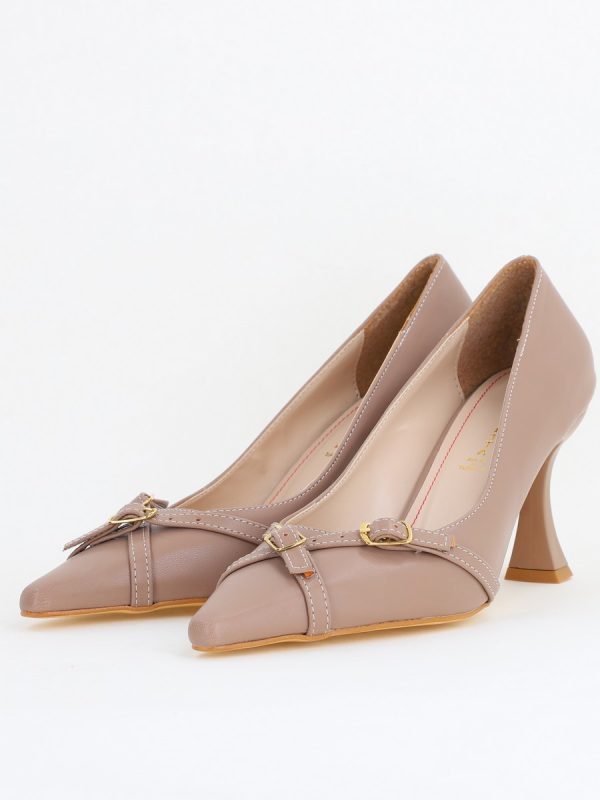 Pantofi Damă Stiletto Taupe Mat din Piele Ecologică BS0200AY2411185 120