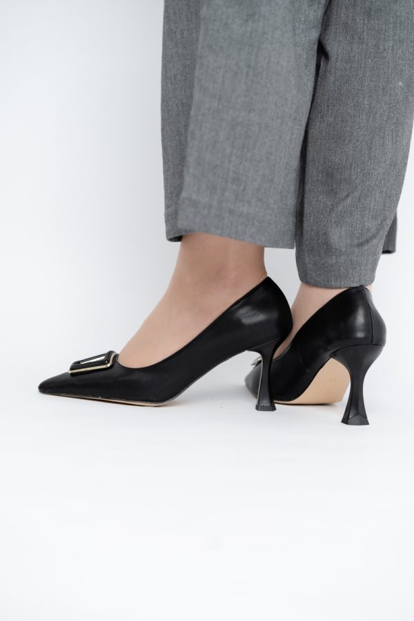Pantofi Damă Stiletto Negru Mat din Piele Ecologică (BS0202AY2411200) 123