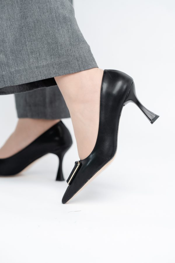 Pantofi Damă Stiletto Negru Mat din Piele Ecologică (BS0202AY2411200) 121