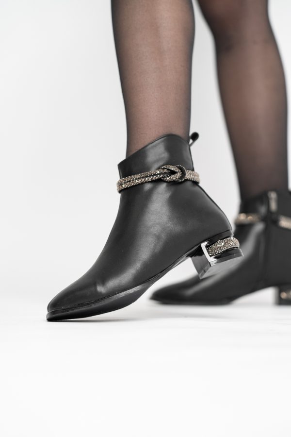 Botine damă din piele ecologică culoare Negru Mat (BS160BT2410033) 119