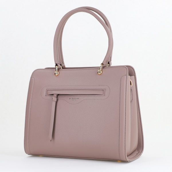 Geantă damă casual piele ecologică cu două compartimente taupe David Jones BS7307CM2409089 123