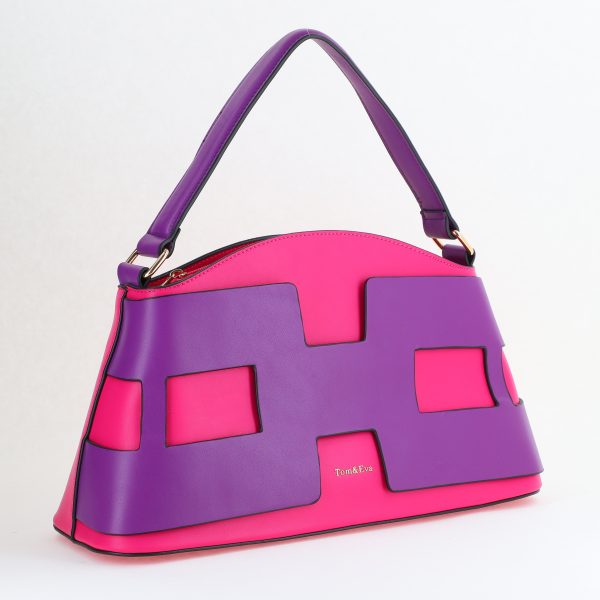 Geantă damă casual Fuchsia cu mov cu două compartimente Tom&Eva BS5862TE2409053 122