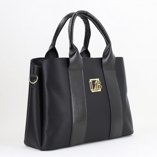 Geantă damă casual neagră cu trei compartimente Laura Biaggi BS373MG2409016 120