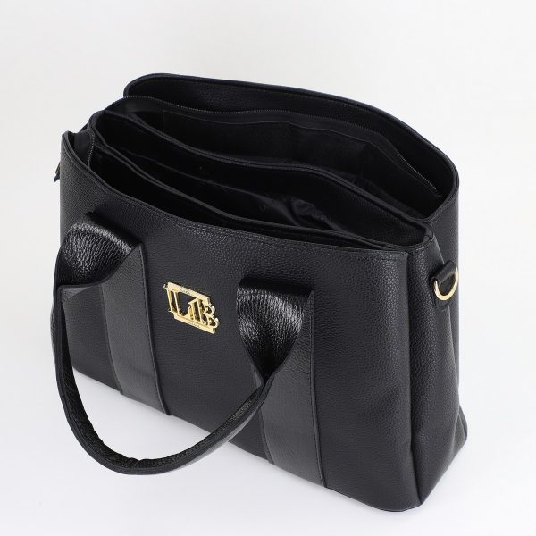 Geantă damă casual neagră cu trei compartimente Laura Biaggi BS373MG2409016 119