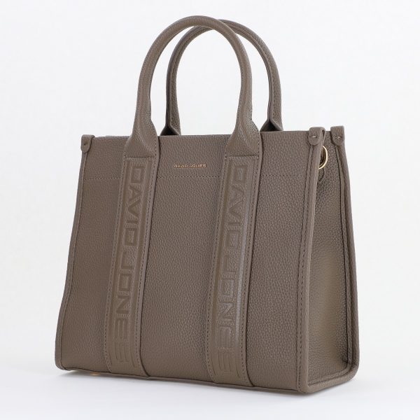Geantă damă casual piele ecologică cu un compartiment taupe David Jones BS7172CM2409055 121
