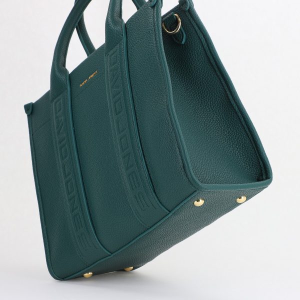 Geantă damă casual piele ecologică cu un compartiment verde David Jones BS7172CM2409057 123