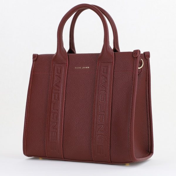 Geantă damă casual piele ecologică cu un compartiment vișiniu David Jones BS7172CM2409056 121