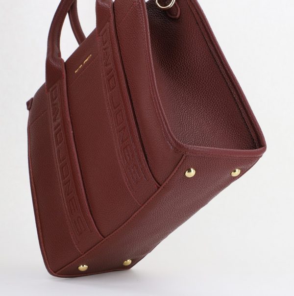 Geantă damă casual piele ecologică cu un compartiment vișiniu David Jones BS7172CM2409056 123