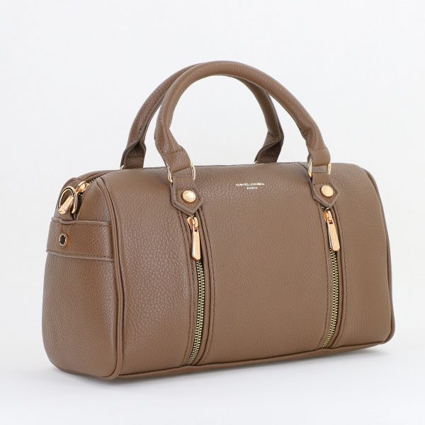 Geantă damă casual piele ecologică taupe cu un compartiment David Jones BS7306CM2409081 120