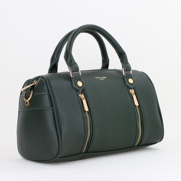 Geantă damă casual piele ecologică verde cu un compartiment David Jones BS7306CM2409080 120