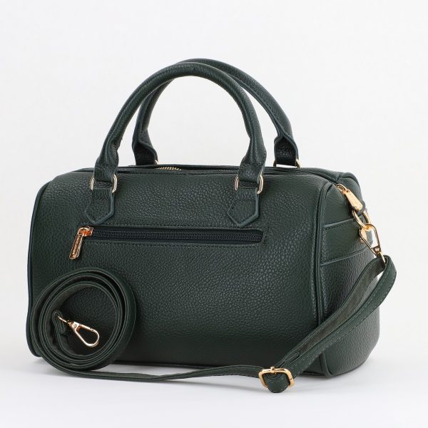 Geantă damă casual piele ecologică verde cu un compartiment David Jones BS7306CM2409080 122