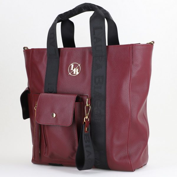 Geantă Damă Shopper Piele Ecologică Bordo de Umar Laura Biaggi BS632AB2409026 119