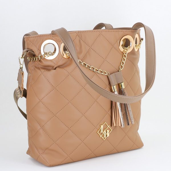 Geantă Damă Shopper Piele Ecologică Bej Cappuccino de Umar Laura Biaggi BS3230LB2409030 121