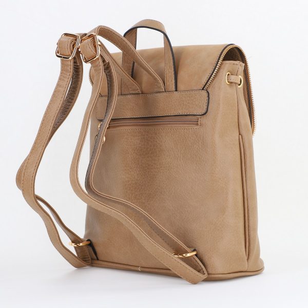 Rucsac Damă Bej Piele Ecologică Lulu Castagnette (BS24028A2409044) 121