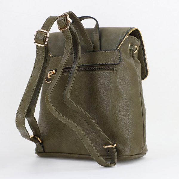 Rucsac Damă Kaki Piele Ecologică Lulu Castagnette (BS24028A2409046) 121