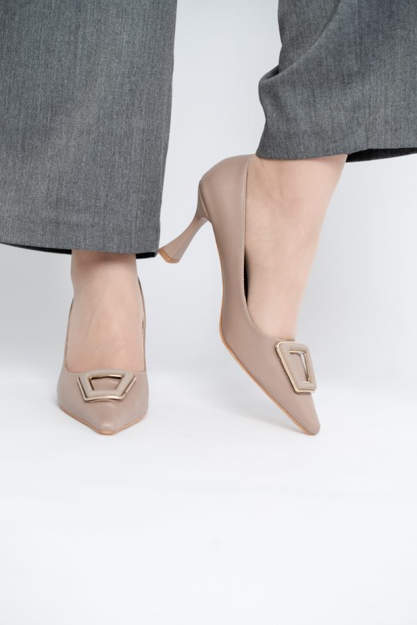 Pantofi Damă Stiletto Taupe Mat din Piele Ecologică (BS0202AY2411201) 119