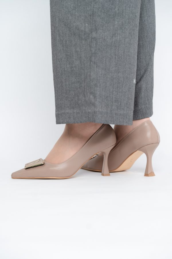 Pantofi Damă Stiletto Taupe Mat din Piele Ecologică (BS0202AY2411201) 123