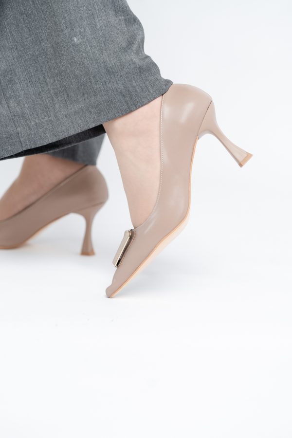 Pantofi Damă Stiletto Taupe Mat din Piele Ecologică (BS0202AY2411201) 121