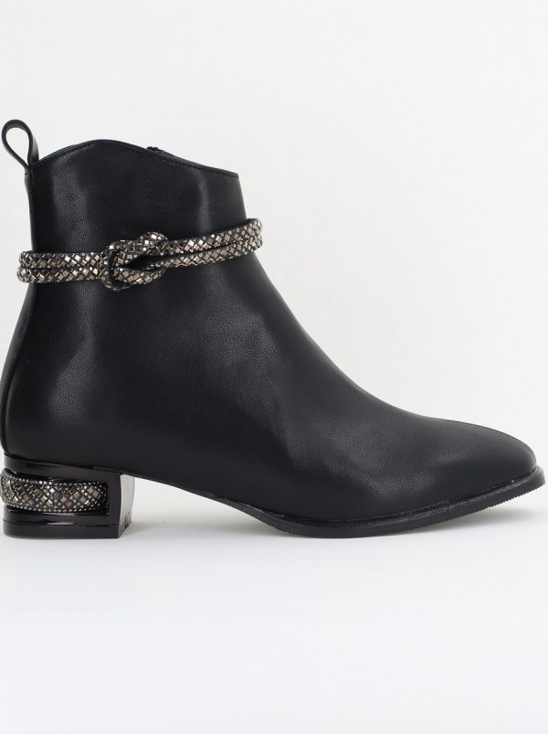 Botine damă din piele ecologică culoare Negru Mat (BS160BT2410033) 120