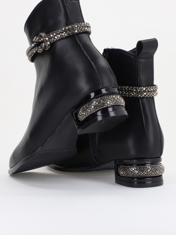 Botine damă din piele ecologică culoare Negru Mat (BS160BT2410033) 124