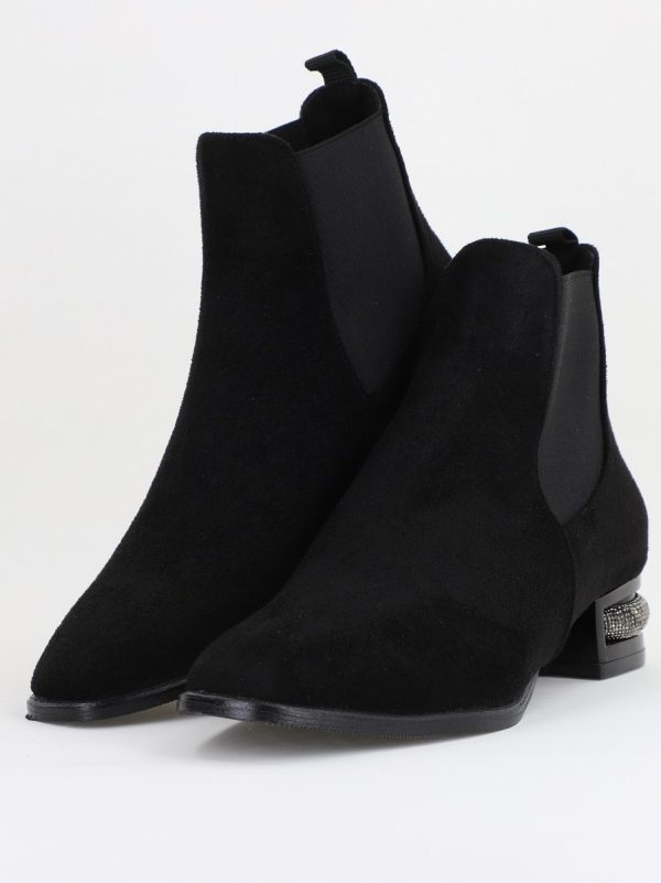 Botine damă din piele ecologică întoarsă Negre BS151BT2410030 120