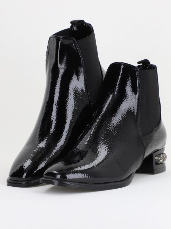 Botine damă din piele ecologică Negru lac BS151BT2410028 120
