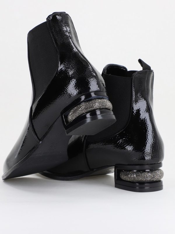Botine damă din piele ecologică Negru lac BS151BT2410028 125