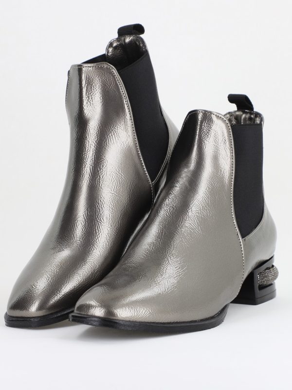 Botine damă din piele ecologică Platina lac BS151BT2410027 120