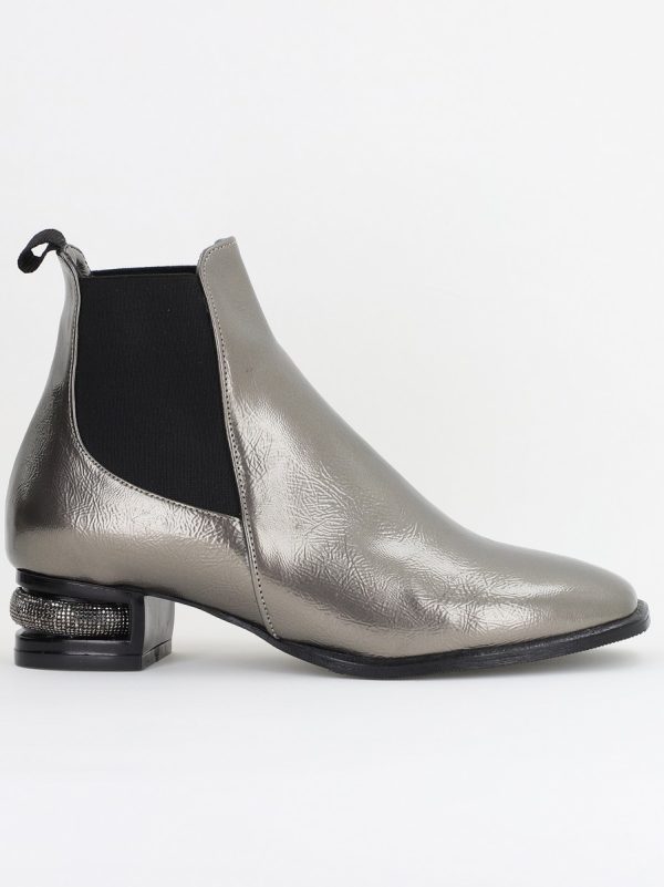 Botine damă din piele ecologică Platina lac BS151BT2410027 122