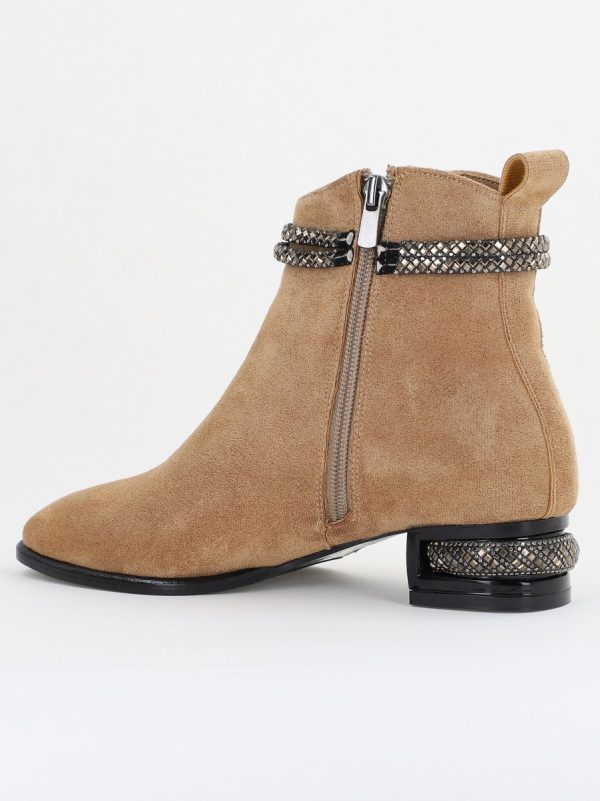 Botine damă din piele ecologică intoarsă culoare Taupe (BS160BT2410036) 124