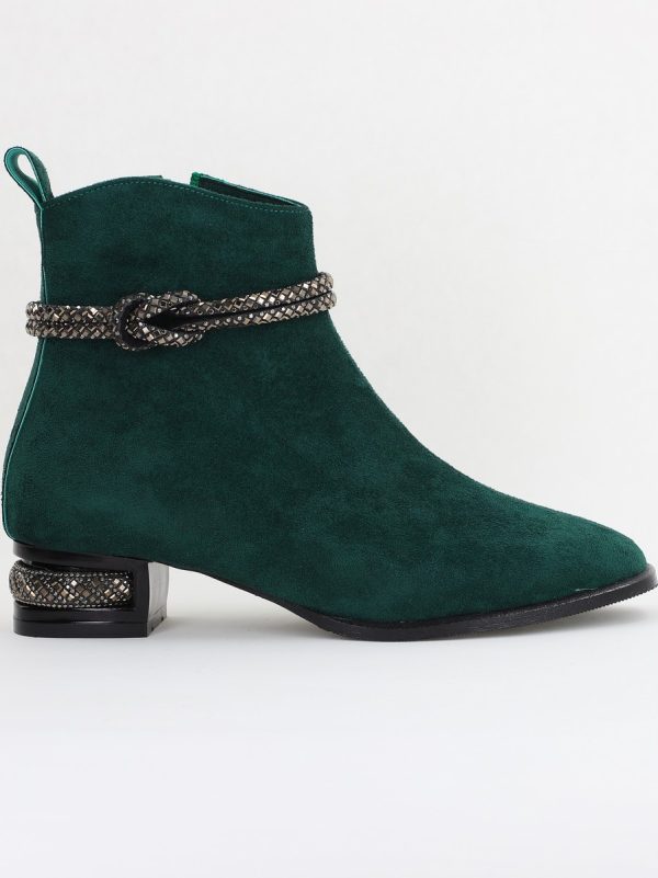 Botine damă din piele ecologică intoarsă culoare Verde (BS160BT2410037) 120