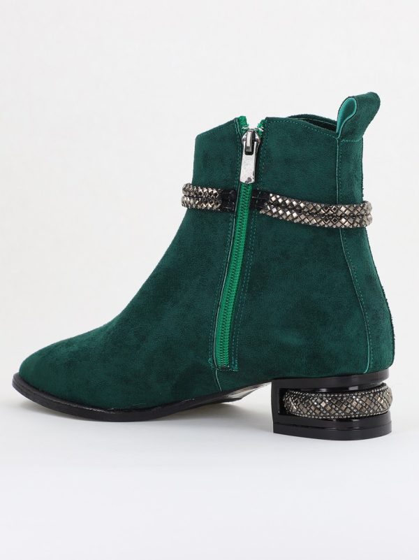 Botine damă din piele ecologică intoarsă culoare Verde (BS160BT2410037) 124