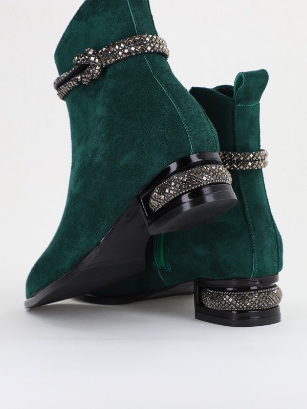 Botine damă din piele ecologică intoarsă culoare Verde (BS160BT2410037) 125