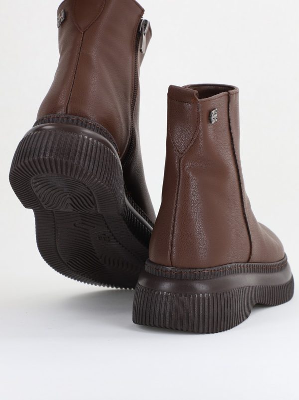 Ghete damă din piele ecologică Cafeniu (BS04yBT2410116) 123