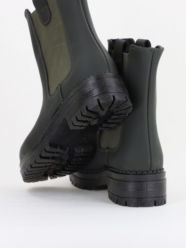 Ghete damă din piele ecologică cu elastic- culoare kaki mat BS8012BT2409835 127