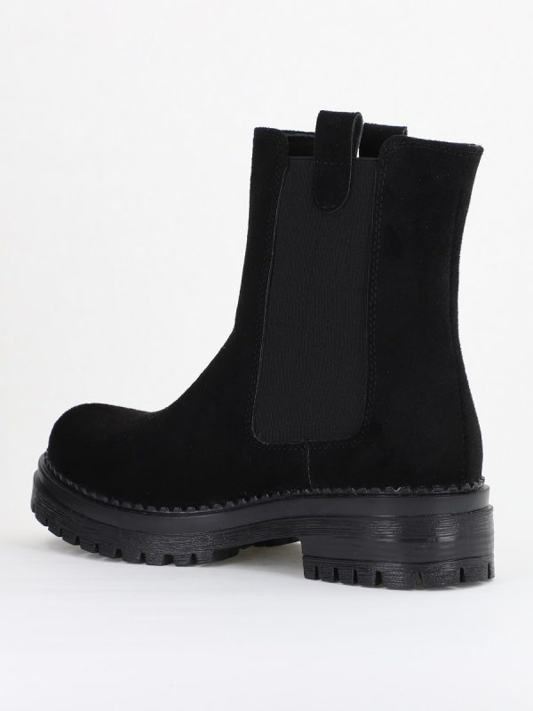 Ghete damă din piele ecologică întoarsă cu elastic- culoare Negru BS8012BT2409830 125