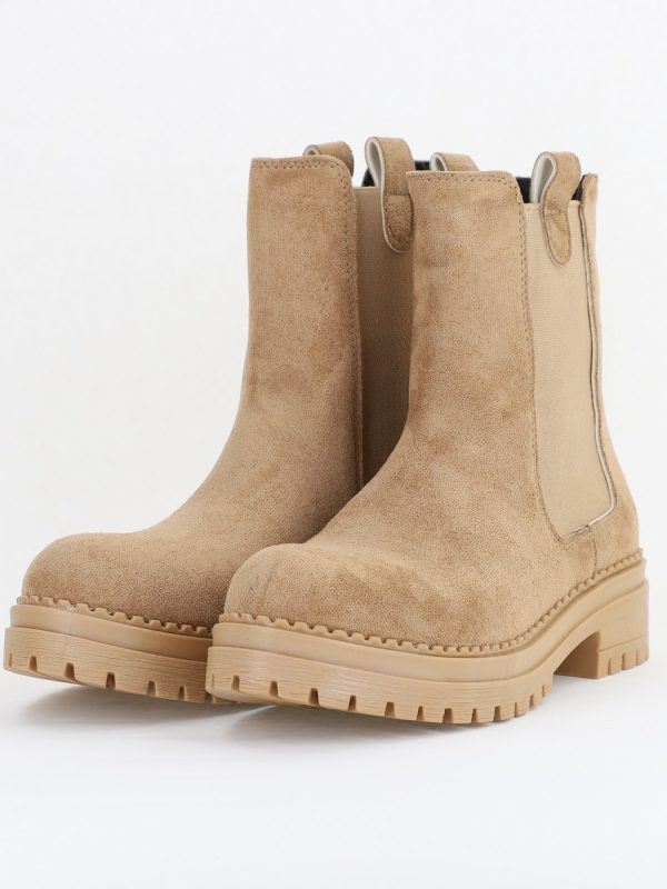 Ghete damă din piele ecologică cu elastic- culoare Taupe BS8012BT2409833 120