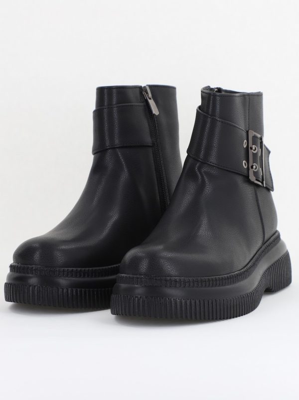 Ghete dama din piele ecologică Negre (BS022BT2410111) 119