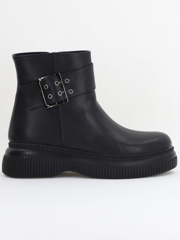 Ghete dama din piele ecologică Negre (BS022BT2410111) 120
