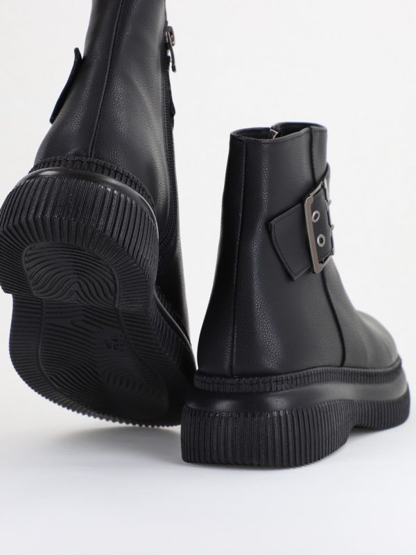 Ghete dama din piele ecologică Negre (BS022BT2410111) 123