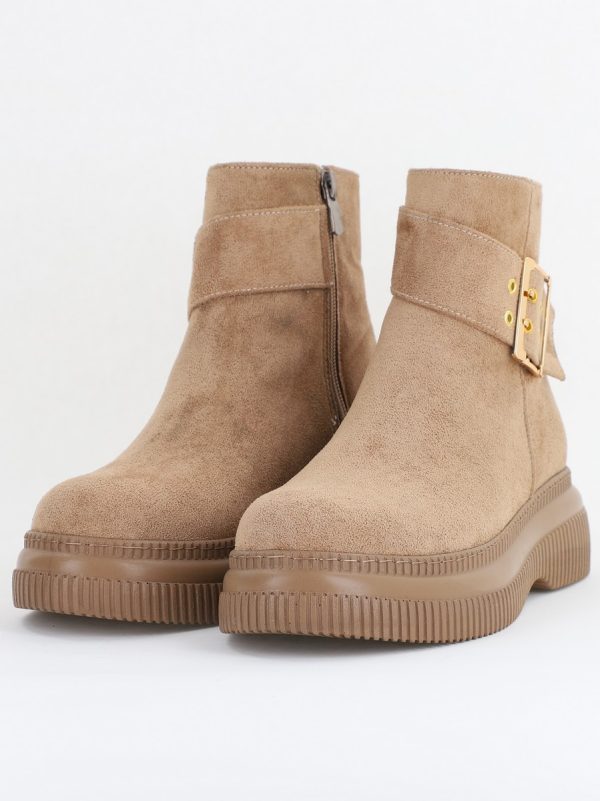 Ghete dama din piele ecologică intoarsă Taupe (BS022BT2410115) 119