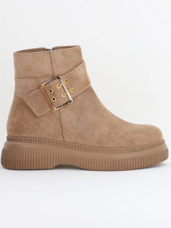 Ghete dama din piele ecologică intoarsă Taupe (BS022BT2410115) 120