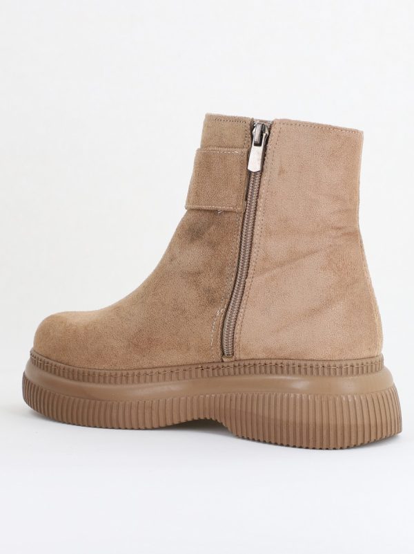 Ghete dama din piele ecologică intoarsă Taupe (BS022BT2410115) 122