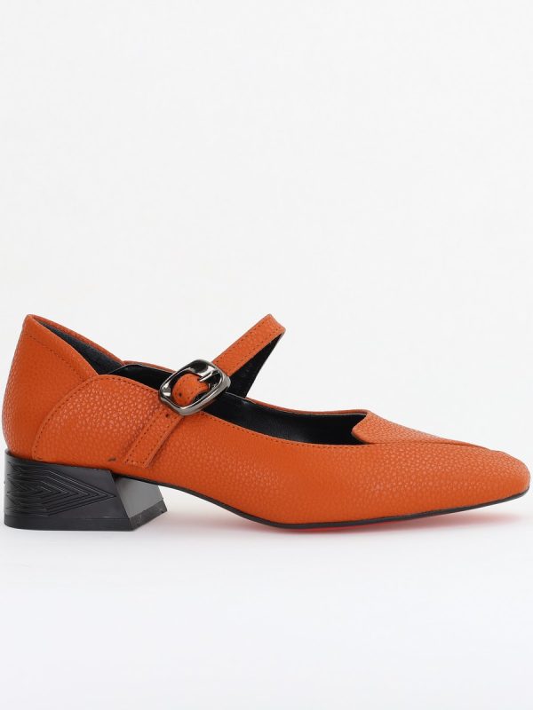 Pantofi Casual Damă cu Toc Jos din Piele Ecologică culoare Maro BS504D2410010 122