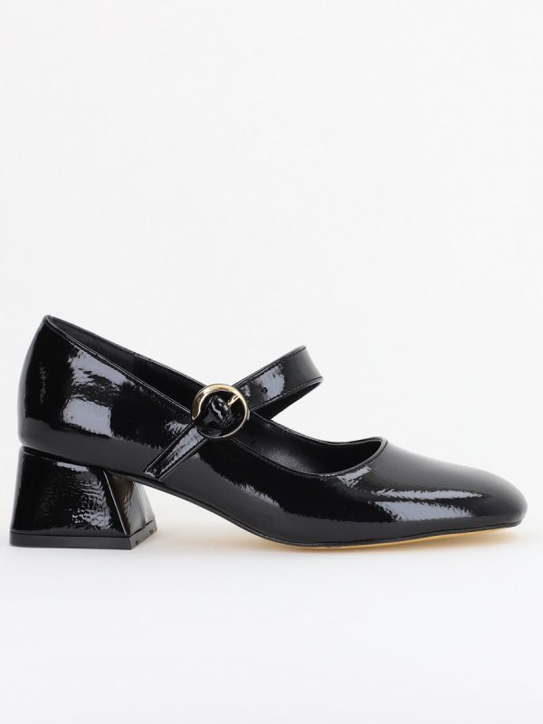 Pantofi Casual Damă cu Toc Jos din Piele Ecologică culoare Negru Lac BS210AY2410924 120