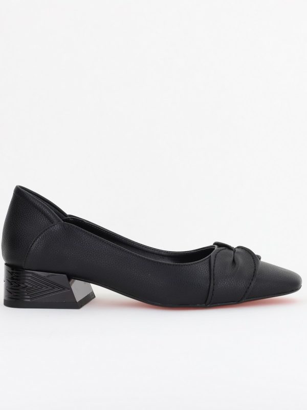 Pantofi Casual Damă cu Toc Jos din Piele Ecologică culoare Negru Mat BS506D2410941 120