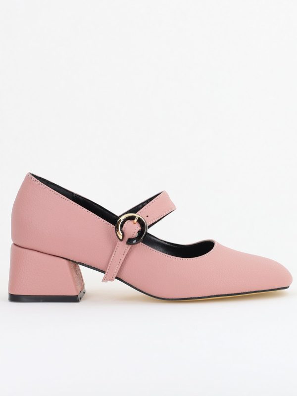 Pantofi Casual Damă cu Toc Jos din Piele Ecologică culoare Roz mat BS210AY2410928 120