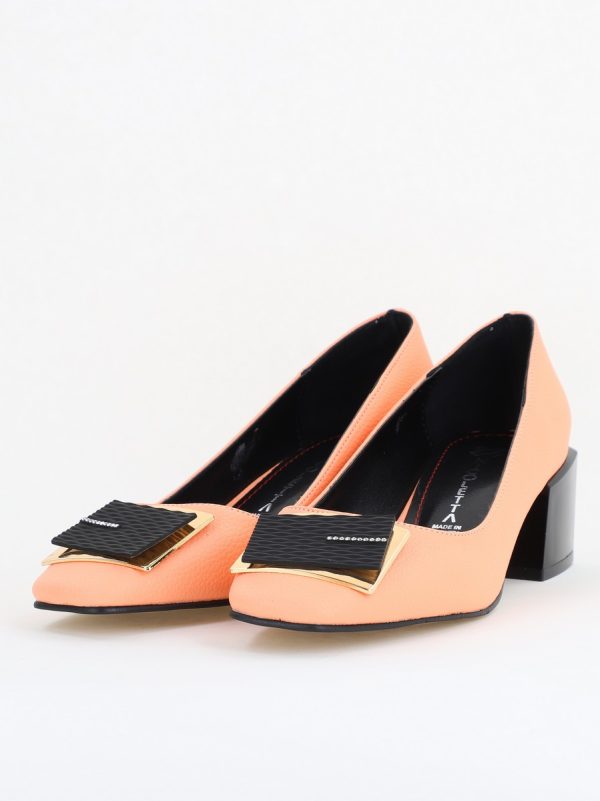 Pantofi cu Toc Eleganti cu Pietricele din Piele Ecologică culoare Roz- BS131AY2410024 119
